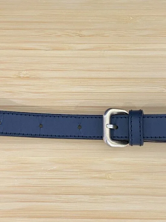 Luccica Navy Blue Leather Satchel Shoulder Bag Briefcase Minimalist Korean Desig - Picture 11 of 15